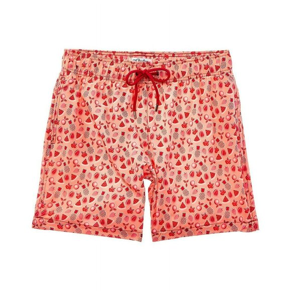 Mr. Swim Mens Tropical Fruit Swim Shorts Swim Trunks XXL Coral Red White - Picture 1 of 7